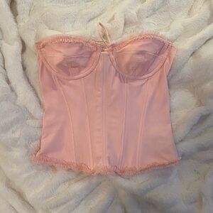 Edikted Pink Strapless Corset Top
